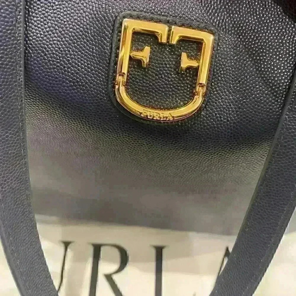 FURLA BELVEDERE 100% Leather Tote M in Blue Barely Used | MSRP $378 | free gift! - Picture 3 of 16